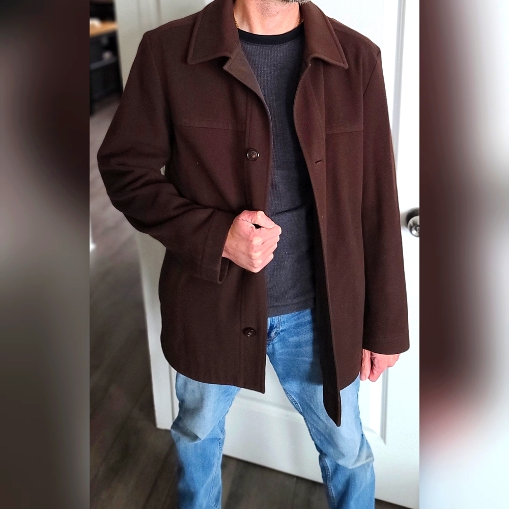 Hugo Boss Cashmere Wool Men's Topcoat - Brown